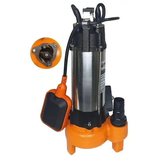 370W Bıçaklı Dalgıç Pompa 220V Logar Drenaj ve Evsel Atık Su Tahliye Pompası 20 mm Katı Parça Geçişli 10 Metre Paslanmaz Çelik