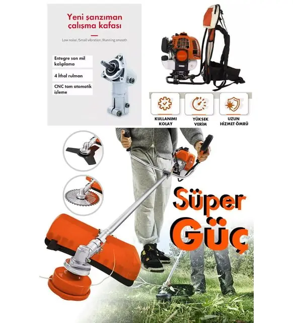 Ürün görseli: Sırt Tipi Benzinli Tırpan 58CC – 2 Zamanlı Motorlu Sistem