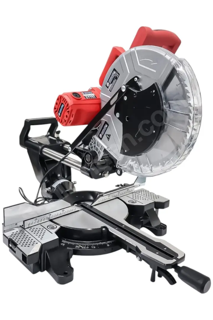 Ürün görseli: Tablalı Gönye Kesme Makinesi 1800W Profesyonel Alüminyum ve Ahşap Daire Testere 305 mm Disk 5000 Rpm 45 Derece Açılı Hassas Kesim