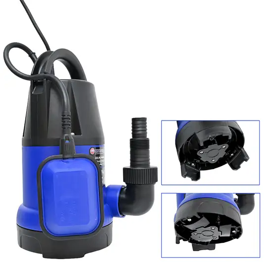 Temiz ve Kirli Su Tahliye Pompası 750W Dalgıç Pompa 14000 Devir Motor Hızı 8 Metre Basma 7M Emiş Drenaj Pompası 10 Metre Güç Kablolu