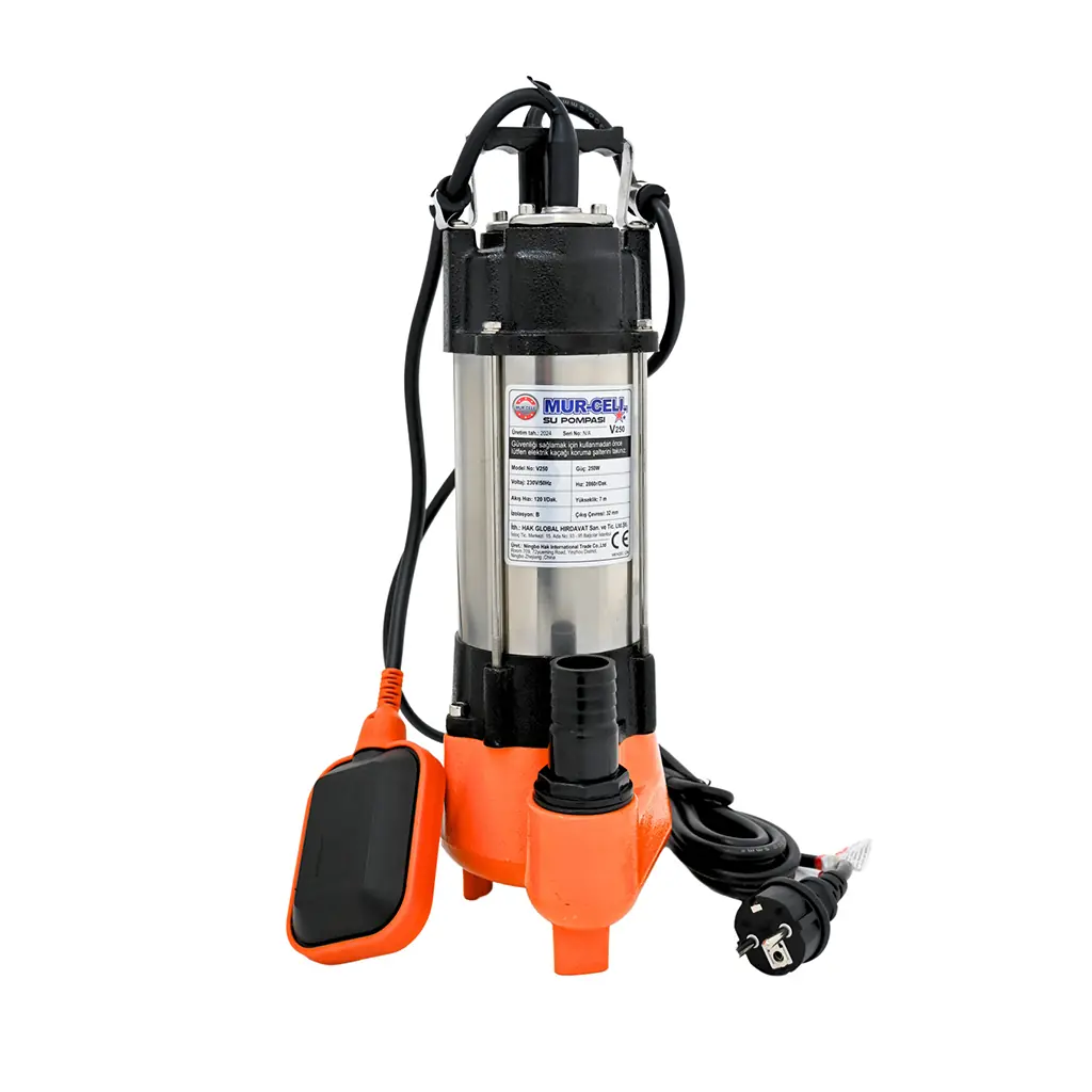 Ürün görseli: Bıçaksız Drenaj Dalgıç Pompa 0.33 HP Kirli Su Tahliye Pompası Termik Korumalı Bakır Sargılı Motor 220V Ev Bahçe Tipi 6000 L/H